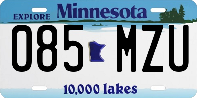 MN license plate 085MZU