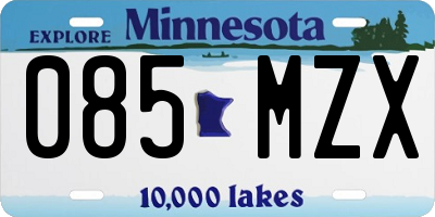 MN license plate 085MZX
