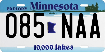 MN license plate 085NAA