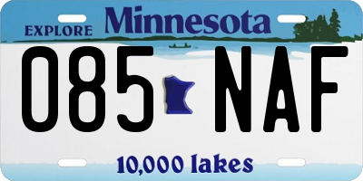 MN license plate 085NAF