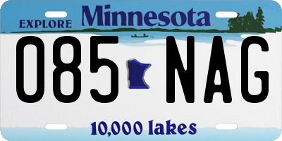 MN license plate 085NAG