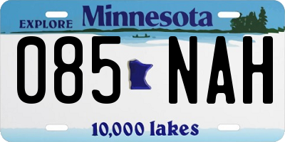MN license plate 085NAH