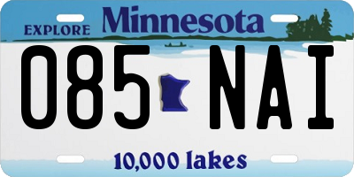 MN license plate 085NAI
