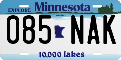 MN license plate 085NAK