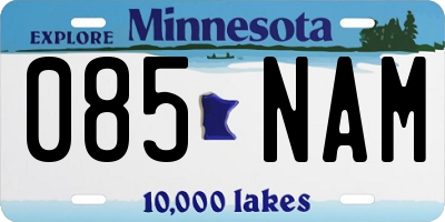 MN license plate 085NAM