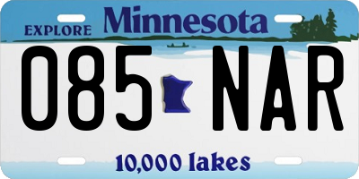 MN license plate 085NAR