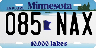 MN license plate 085NAX