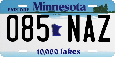 MN license plate 085NAZ
