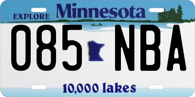 MN license plate 085NBA
