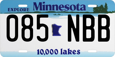 MN license plate 085NBB