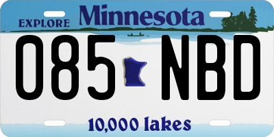 MN license plate 085NBD