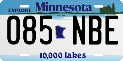 MN license plate 085NBE