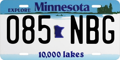 MN license plate 085NBG