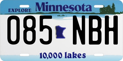 MN license plate 085NBH