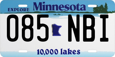 MN license plate 085NBI