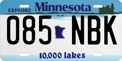 MN license plate 085NBK