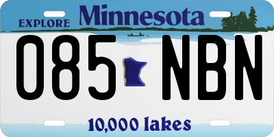 MN license plate 085NBN