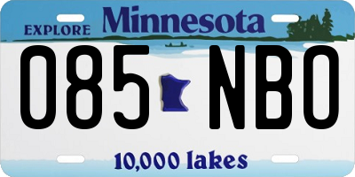 MN license plate 085NBO