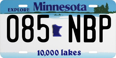 MN license plate 085NBP