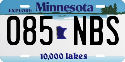 MN license plate 085NBS