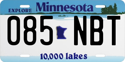MN license plate 085NBT