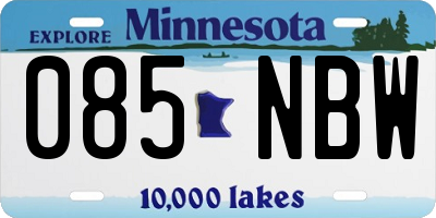 MN license plate 085NBW