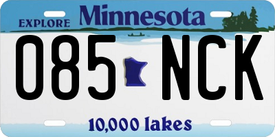 MN license plate 085NCK