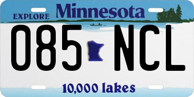 MN license plate 085NCL