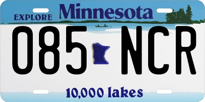 MN license plate 085NCR