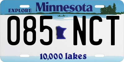 MN license plate 085NCT