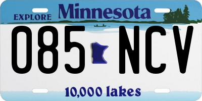 MN license plate 085NCV