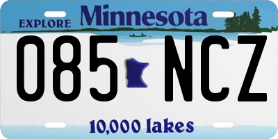 MN license plate 085NCZ