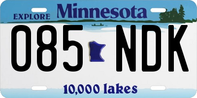MN license plate 085NDK