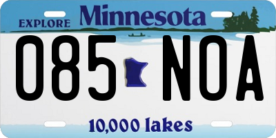 MN license plate 085NOA