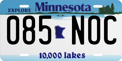 MN license plate 085NOC