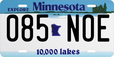 MN license plate 085NOE