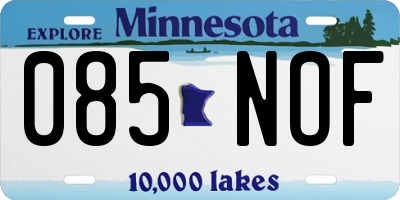 MN license plate 085NOF