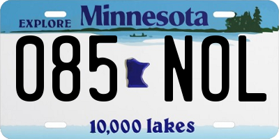 MN license plate 085NOL