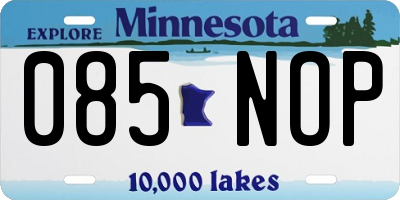 MN license plate 085NOP