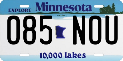 MN license plate 085NOU