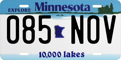 MN license plate 085NOV