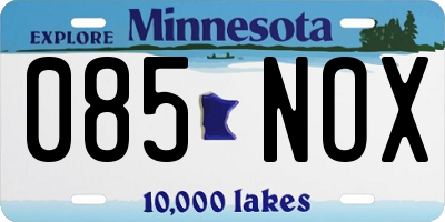 MN license plate 085NOX