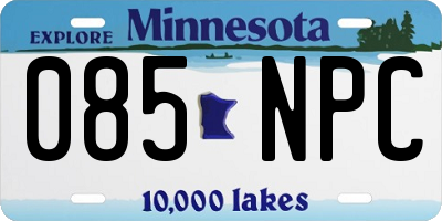 MN license plate 085NPC
