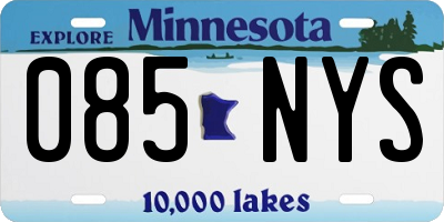 MN license plate 085NYS