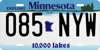 MN license plate 085NYW
