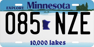 MN license plate 085NZE