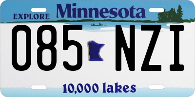 MN license plate 085NZI