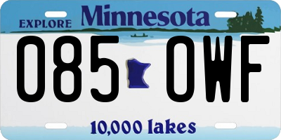 MN license plate 085OWF
