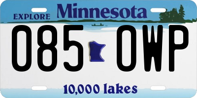 MN license plate 085OWP