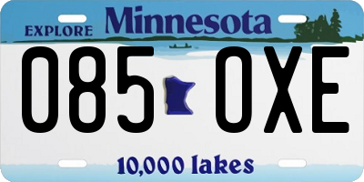 MN license plate 085OXE
